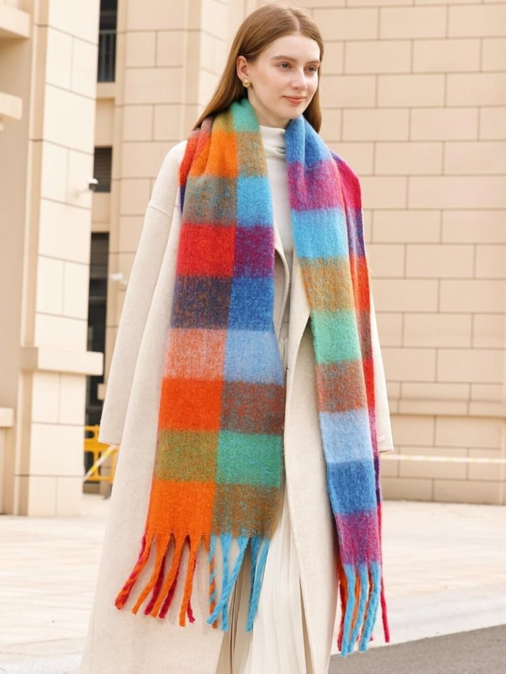 Winter Women Warm Scarf Long Shawl Large Scarves Cold Weather Thick Blanket Scar - Picture 8 of 9